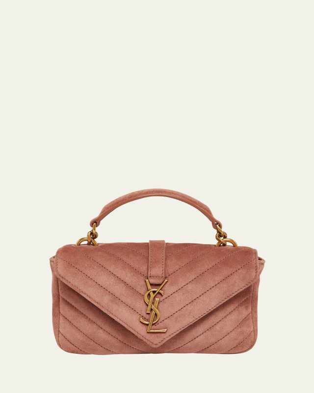 College Mini Chain Shoulder Bag in Suede